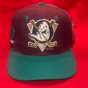 NHL Might Ducks Maroon and Teal Hockey Cap